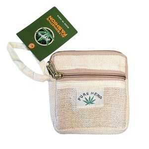 Pure Hemp Coin Purse / Mini Zip Pouch – Brand New with Tag